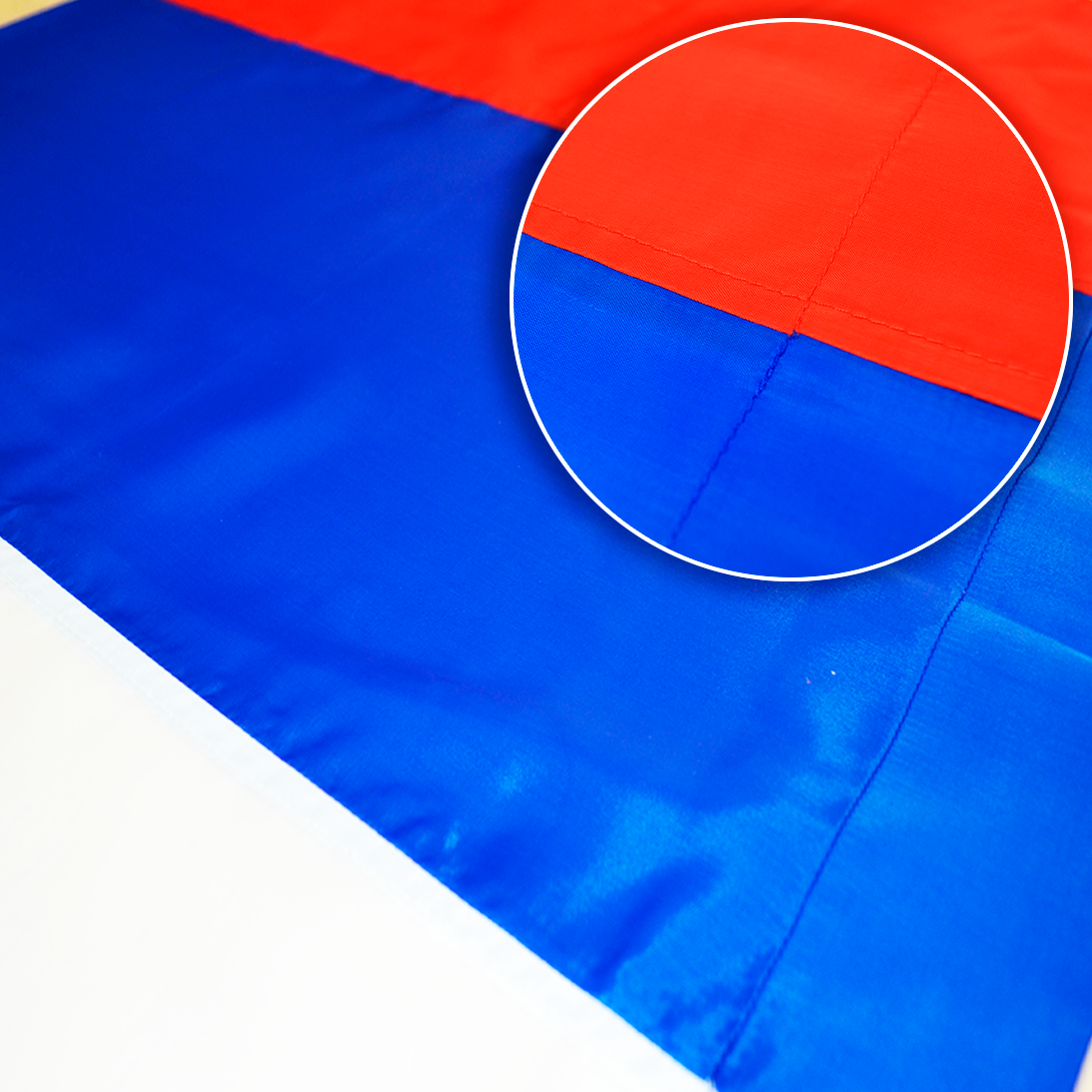 картинка Флаг РФ сшитый из полос от производственной компании Арт-Текс